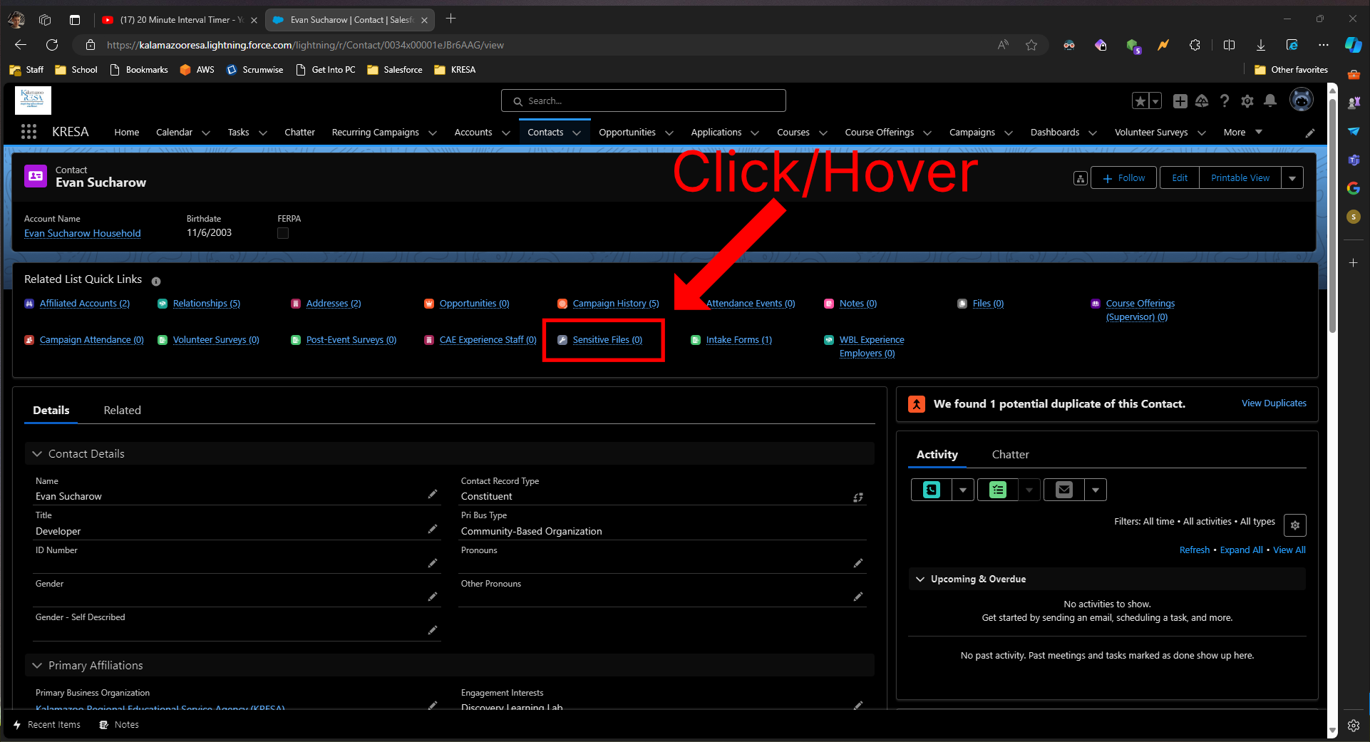 Sensitive Files option location